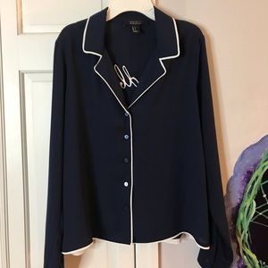 Forever 21 blue button down blouse